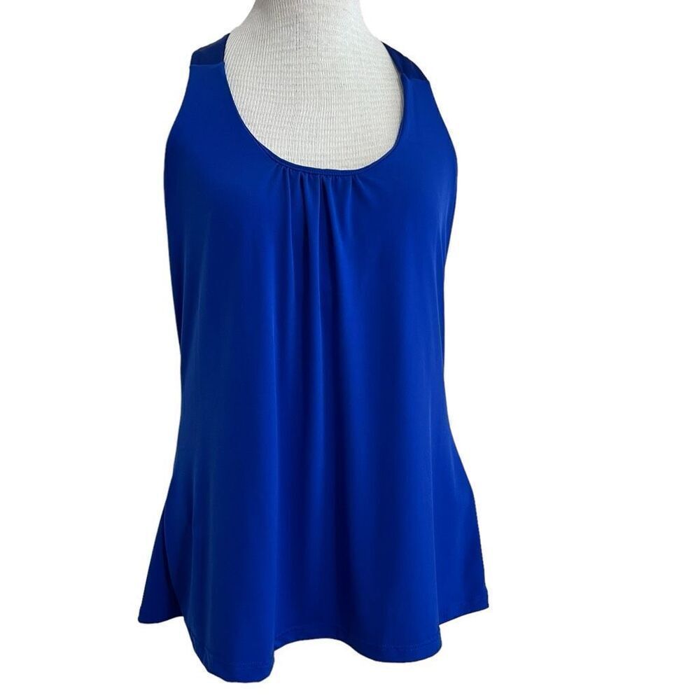 Express royal blue halter top with built in bra size medium EUC